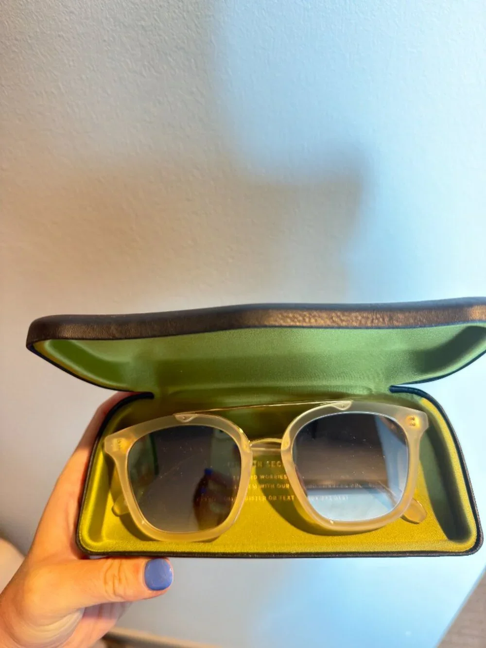 Krewe Coliseum Blonde 18K Mirrored Sunglasses w/ Case
